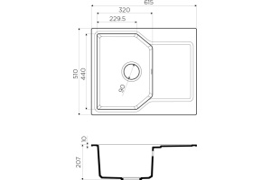 Мойка кухонная Omoikiri Yonaka 61-CA карамель - 3