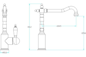 Смеситель Boheme Tradizionale Oro 103 для кухонной мойки - 2