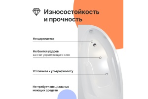 Акриловая ванна DIWO Валдай 150x95 R с каркасом - 3