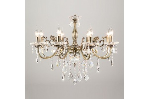 Подвесная люстра Eurosvet Elisha 3281/8 античная бронза/прозрачный хрусталь Strotskis