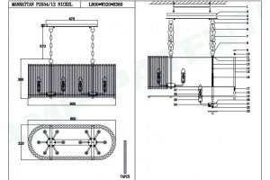 Подвесной светильник iLamp Manhattan P2554-12 NIC - 2