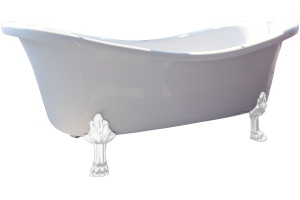 Ванна из искусственного камня Фэма Габриэлла 2 белая, белые ножки