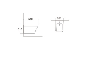 AQ1663-00 АМАДЕО подвесное биде 510*365*310 - 2