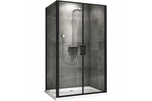 Душевой уголок Abber Sonnenstrand 100х75 черный стекло прозрачное