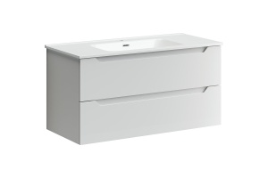 Тумба под раковину подвесная Sancos Norma 2.0 100 белая глянцевая
