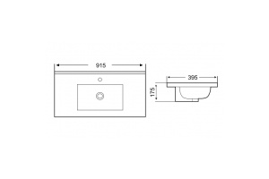 Раковина встраиваемая Weltwasser WW DEILBACH 7517- 90 91.5 белый (10000005576) - 2