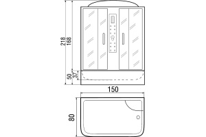 Душевая кабина с поддоном River Dunay 150/80/55 MT (10000000790) - 3