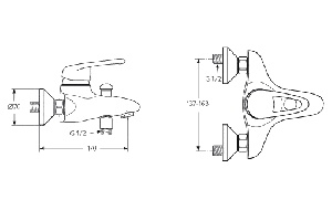 Смеситель для ванны Ideal Standard Idill хром (A2698AA) - 2