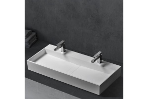 Раковина накладная ABBER Stein AS2642 двойная, белая матовая