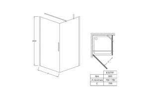 Душевая дверь Jacob Delafon Contra 78 см (E22T81-GA) - 2