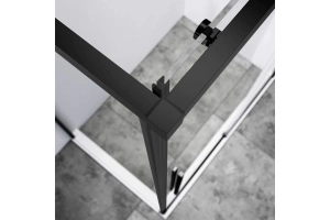 Боковая стенка Vincea Slim-N 90х195 профиль черный стекло прозрачное - 2