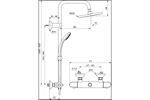 Душевая стойка Ideal Standard IdealRain (A6421AA) - 2