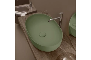Раковина накладная Kerasan Nolita 60 зеленый матовый (534311) - 3