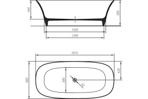 Ванна из литьевого мрамора Kolpa San Blanche 180х85 белая - 3