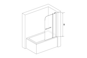 Шторка на ванну RGW 100х150 хром стекло прозрачное - 2