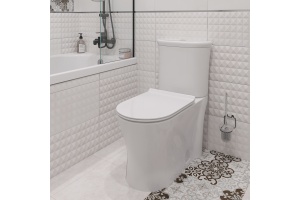 Унитаз-компакт DIWO Кострома 0422 с микролифтом, напольный с бачком, с прямым выпуском, приставной, фаянсовый - 2