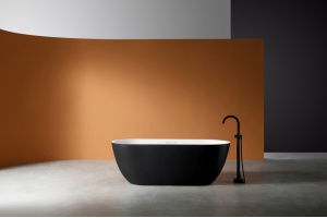 Ванна из искусственного камня ABBER Frankfurt AM9941BW черно-белая матовая - 2