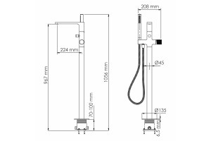 Schunter 8221 Смеситель напольный для ванны - 3