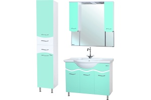 Тумба с раковиной Bellezza Мари 105 белая/салатовая - 3