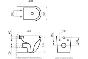 Чаша для подвесного унитаза BelBagno Senso-R белый (BB017CHR) - 3