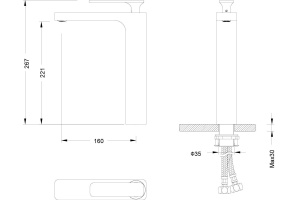 Смеситель для раковины-чаши Timo Torne 4311/02F антик - 2