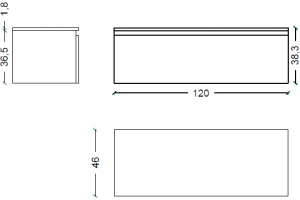 Тумба Armadi Art Flat Valessi Uno-S 120 подвесная темное дерево - 2