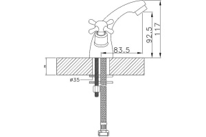 Смеситель для раковины Rossinka  хром (H02-61) - 2