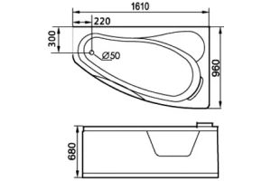 Гидромассажная ванна Gemy  161x96 см (G9046 B R) - 3