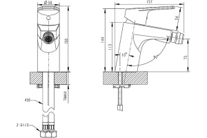 Смеситель Bravat Line F35299C-1 для биде - 2