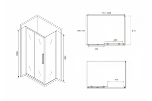 Душевой уголок Abber Schwarzer Diamant (AG30120BH-S70B) - 2