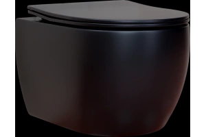Унитаз подвесной Ceramica Nova Play с сиденьем микролифт черный-матовый