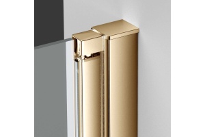 Душевая дверь в нишу Vincea Alpha 70х195 профиль брашированное золото стекло прозрачное  - 3