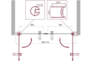 Душевая дверь BelBagno Uno 70 хром (UNO-B-2-70-P-Cr) - 2