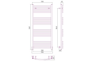 Полотенцесушитель водяной ДР АРКУС 1200х500 (Без покрытия) - 3