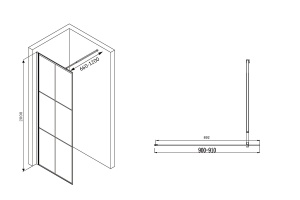 Душевая перегородка Abber Immer Offen (AG62090B) - 2