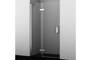 Душевая дверь в нишу Wasserkraft Aller 120х200 L профиль хром стекло прозрачное