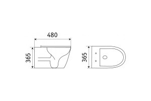 Унитаз подвесной Ceramalux капучино (B2330-4MC) - 3