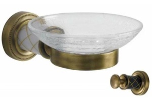 Мыльница настенная Boheme Murano бронза с черным