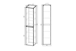 Шкаф-пенал Vincea Fine 170х35 белый - 3