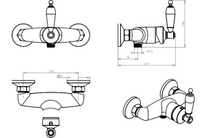 Смеситель Boheme Vogue 224 для душа - 2