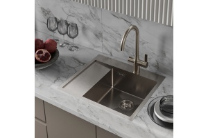 Мойка нержавеющая сталь, сатин, чаша справа - 3