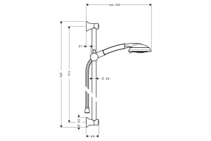 Душевой гарнитур 27841090 HG Raindance Classic 100 AIR 3jet/Unica'Classic 90 см душевой гарнитур (хром/золото) - 2