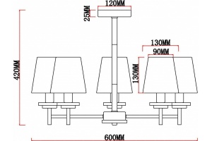 Люстра на штанге MyFar Daniel MR1851-5C - 3