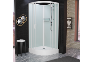 Душевая кабина Frank F409 White б/к  Без крыши низкий поддон