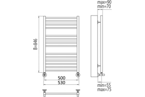 Полотенцесушитель водяной Terminus Сицилия П14 50x84,6 - 3