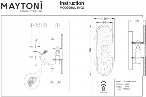 Накладной светильник Maytoni Marmo MOD099WL-01G3 - 2