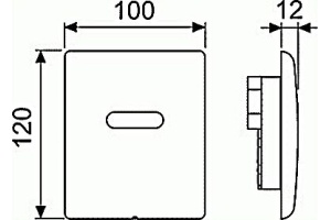Кнопка смыва TECE Planus Urinal 6 V-Batterie 9242350 сатин, нержавеющая сталь - 3