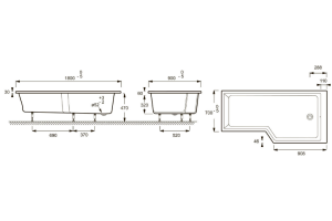 Акриловая ванна Jacob Delafon Bain-Douche Neo (E6D004R-00)