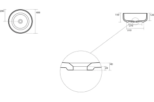 Раковина накладная Kerasan Nolita 40 серый матовый (534489) - 3