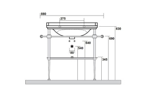 Консоль для раковины Kerasan Waldorf 80 Золото (9197K2) - 3